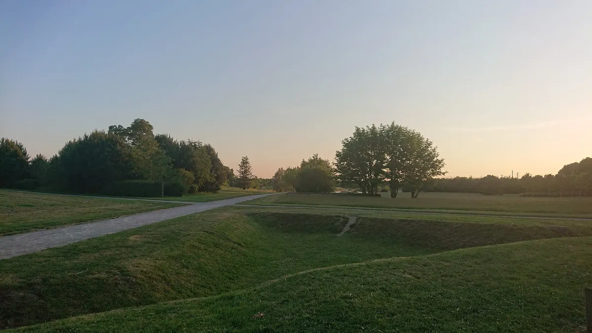 Parc du Bicheret à Chessy, au Val d'Europe, au coucher du soleil